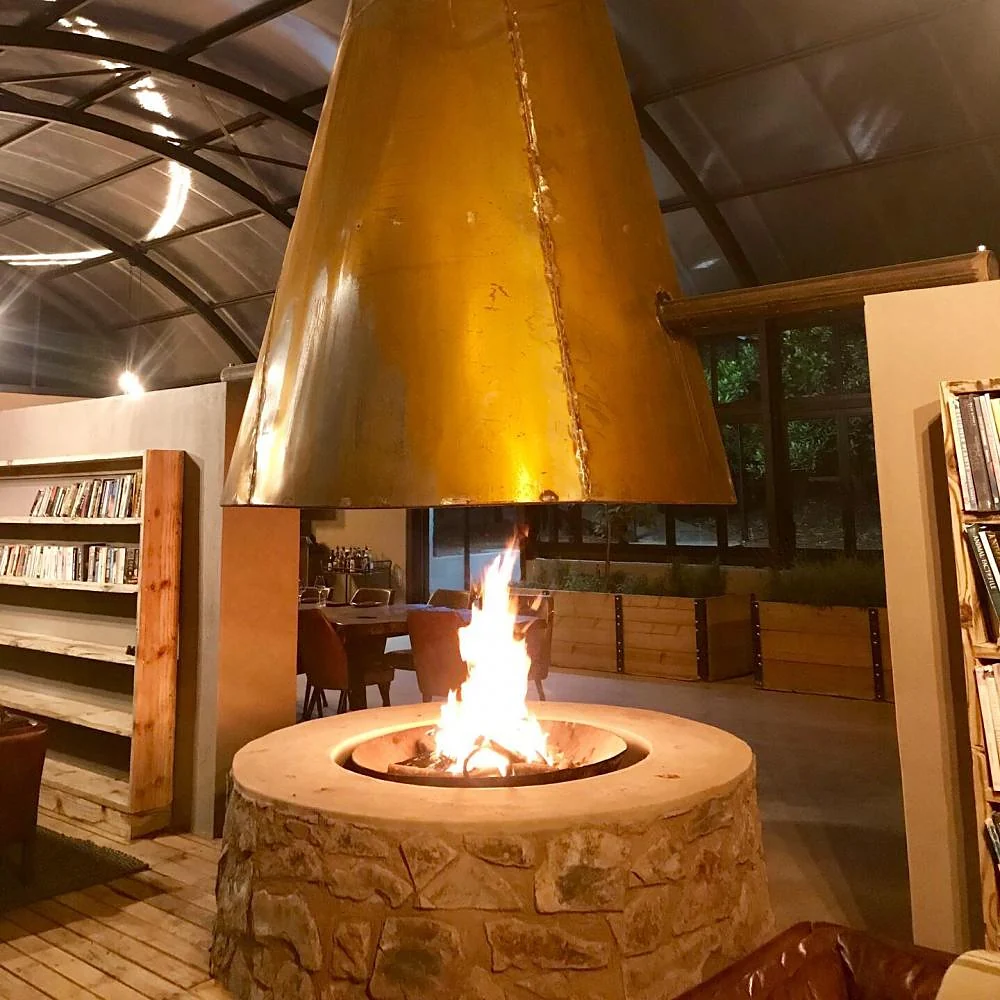 The fire in the lounge